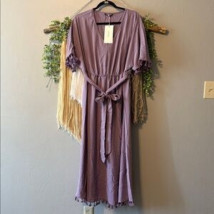 BloomChic Lavender Dress with Textured Detail